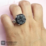 عکس انگشتر عقیق مشکی خطی حسبی الله