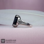 عکس انگشتر عقیق مشکی خطی حسبی الله