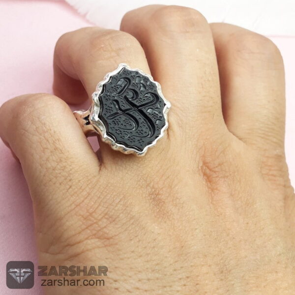 عکس انگشتر عقیق مشکی یا زینب