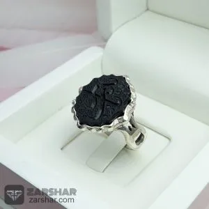 انگشتر عقیق مشکی یا زینب