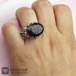 عکس انگشتر عقیق کبدی خراسانی خطی یا حسین شهید