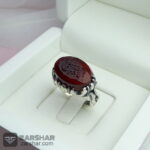 عکس انگشتر عقیق کبدی خراسانی خطی یا حسین شهید