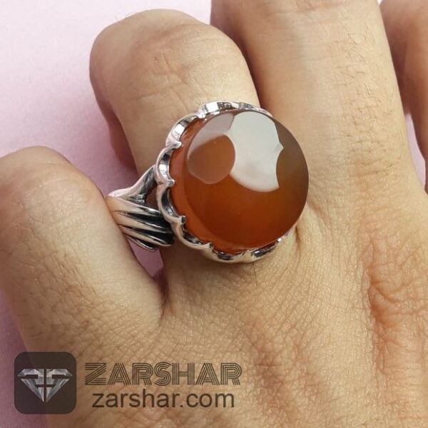 عکس انگشتر عقیق یمنی پرتقالی