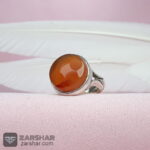 عکس انگشتر عقیق یمنی پرتقالی گرد تراش چهل تیکه