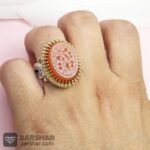 عکس انگشتر مردانه عقیق یمنی پرتقالی خطی یا رقیه