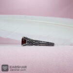 عکس انگشتر چهارچنگ عقیق یمنی کبدی تراش الماسی زنانه