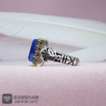عکس انگشتر چهارگوش لاجورد افغان