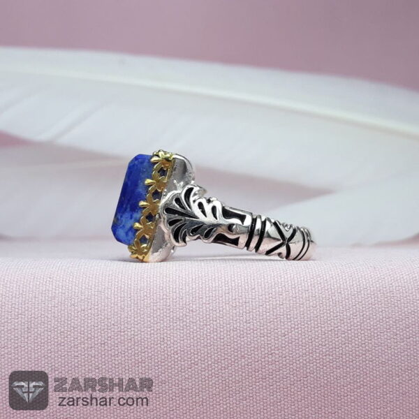 عکس انگشتر چهارگوش لاجورد افغان
