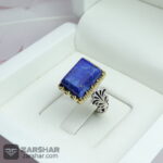 عکس انگشتر چهارگوش لاجورد افغان