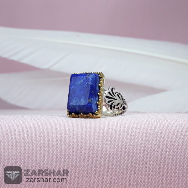 عکس انگشتر چهارگوش لاجورد افغان