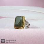 عکس انگشتر چهارگوش یشم یمنی طرح رهبری