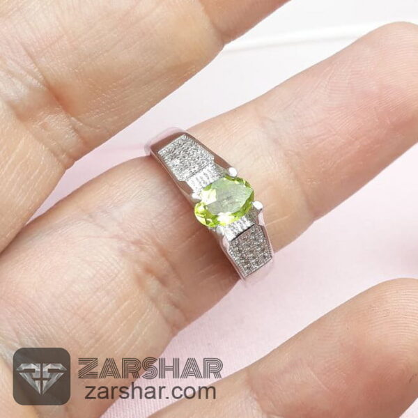 عکس انگشتر زبرجد اصل زنانه با روکش اب رادیوم