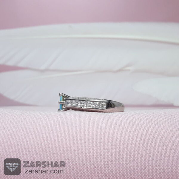 عکس انگشتر زنانه فیروزه نیشابوری با رکاب تایلندی