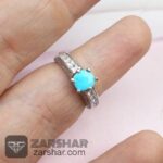 عکس انگشتر زنانه فیروزه نیشابوری با رکاب تایلندی