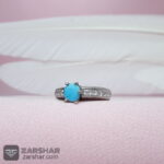 عکس انگشتر زنانه فیروزه نیشابوری با رکاب تایلندی