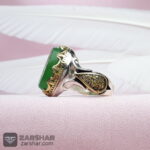 عکس انگشتر عقیق سبز حکاکی شده یا حسن مجتبی