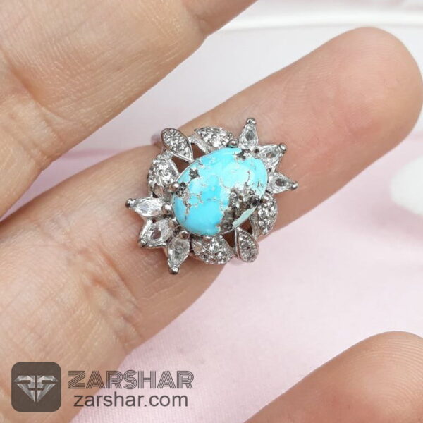عکس انگشتر فیروزه نیشابوری زنانه