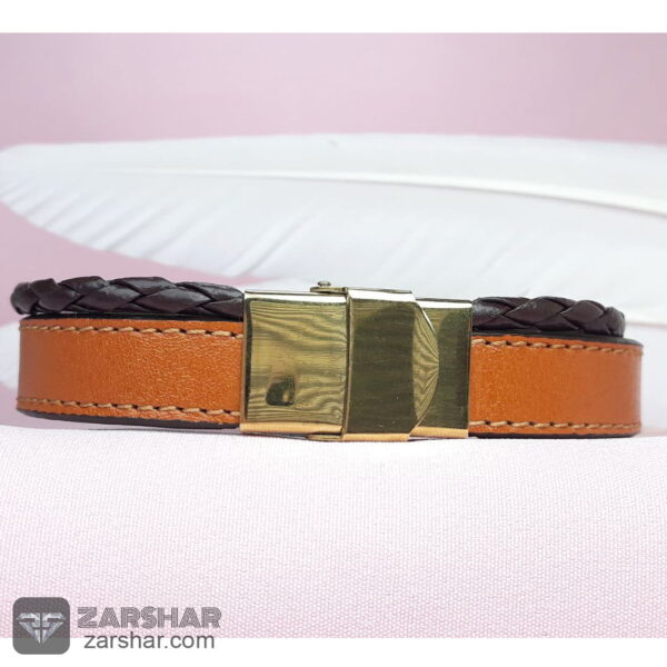 دستبند چرم و نقره سنگ حدید حسبی الله عکس دستبند چرم و نقره سنگ حدید حسبی الله