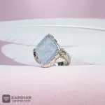 عکس انگشتر عقیق کبود خطی یا زهرا
