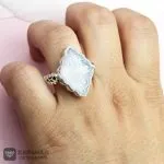 عکس انگشتر عقیق کبود خطی یا زهرا