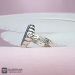 عکس انگشتر عقیق کبود خطی یا زهرا