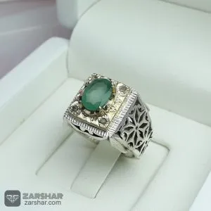 انگشتر زمرد درجه یک دست ساز