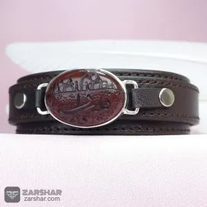 دستبند چرمی عقیق قرمز یا زینب و کاروان عاشورا