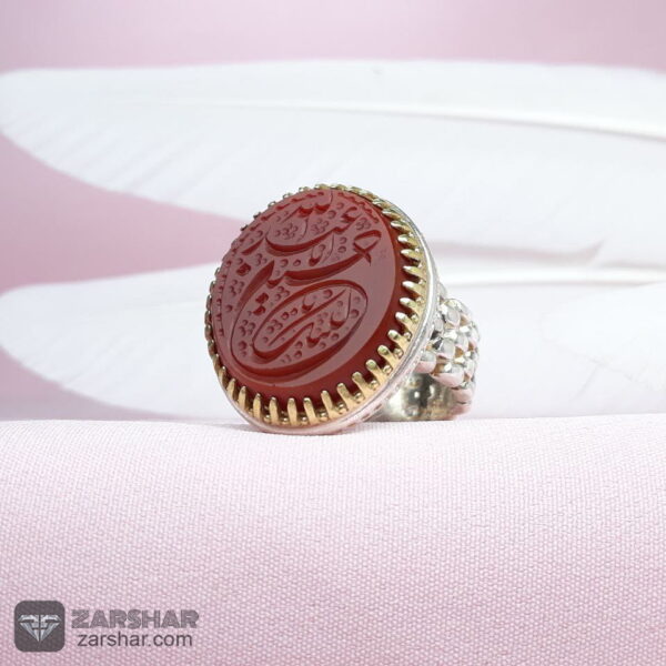 عکس انگشتر عقیق قرمز لبیک یا اباعبدالله الحسین