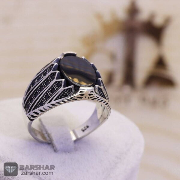 انگشتر اسپرت مشکی نقره مردانه مدل آنتونی عکس انگشتر اسپرت مشکی نقره مردانه مدل آنتونی