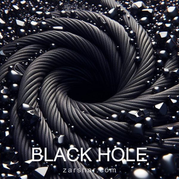 دستبند بافت چرم و سنگ حدید سیاهچاله Black Hole