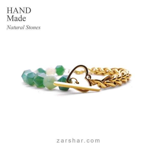عکس دستبند زنجیر و سنگ عقیق STONIFY
