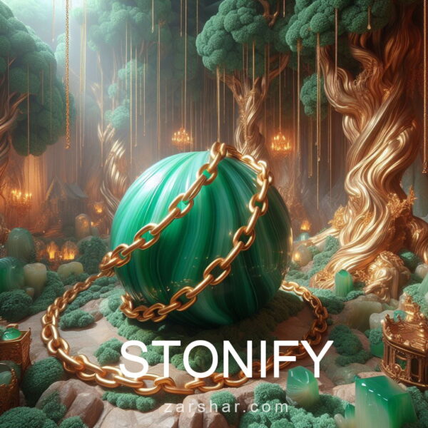 عکس دستبند زنجیر و سنگ عقیق STONIFY