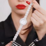 عکس ساعت زنانه نقره طرح امرالدکات مدل الارا