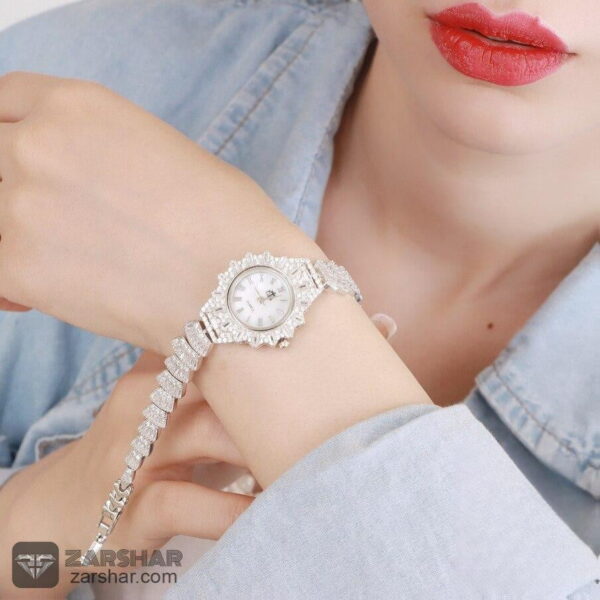 عکس ساعت نقره زنانه طرح خورشید