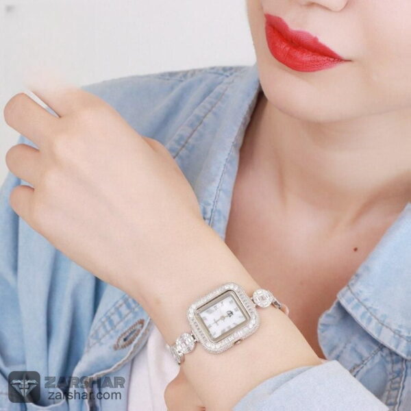 عکس ساعت نقره مربعی زنانه شیک