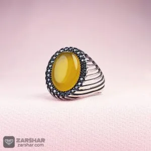 عکس انگشتر اسپرت مردانه شرف الشمس طرح راه راه برزام