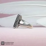 عکس انگشتر عقیق مشکی خطی الملک لله