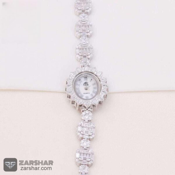 ساعت نقره زنانه طرح امرالدکات و فلاور مدل امارا عکس ساعت نقره زنانه طرح امرالدکات و فلاور مدل امارا
