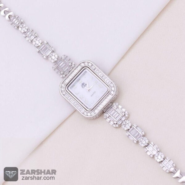 ساعت نقره زنانه طرح امرالدکات مدل روآنا عکس ساعت نقره زنانه طرح امرالدکات مدل روآنا