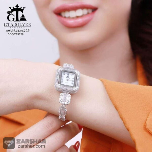 عکس ساعت نقره زنانه طرح امرالدکات مدل روآنا
