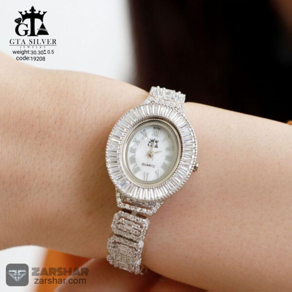 ساعت نقره زنانه طرح امرالدکات مدل پنلوپه عکس ساعت نقره زنانه طرح امرالدکات مدل پنلوپه