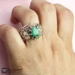 عکس انگشتر زمرد درجه یک رکاب دست ساز