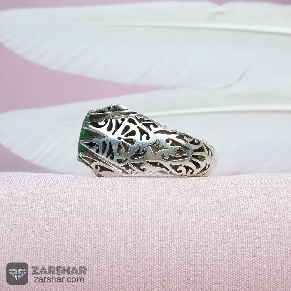 عکس انگشتر زمرد درجه یک رکاب دست ساز