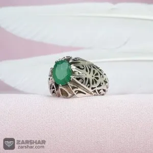 عکس انگشتر زمرد درجه یک رکاب دست ساز