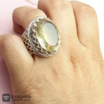 عکس انگشتر کوارتز لیمویی دست ساز رکاب شبکه چنگی