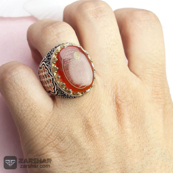 عکس انگشتر عقیق یمنی سرخ سوره یاسین و حرز کبیر امام جواد(ع)