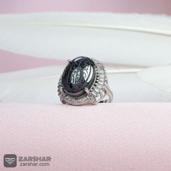 انگشتر حدید خطی هفت جلاله طرح شمسا عکس انگشتر حدید خطی هفت جلاله طرح شمسا