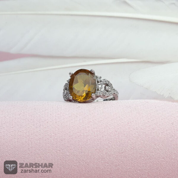 انگشتر زنانه الکساندریت طرح ترمه عکس انگشتر زنانه الکساندریت طرح ترمه