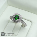 عکس انگشتر زنانه طرح زمرد