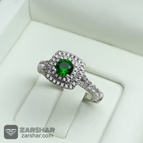 عکس انگشتر زنانه طرح زمرد